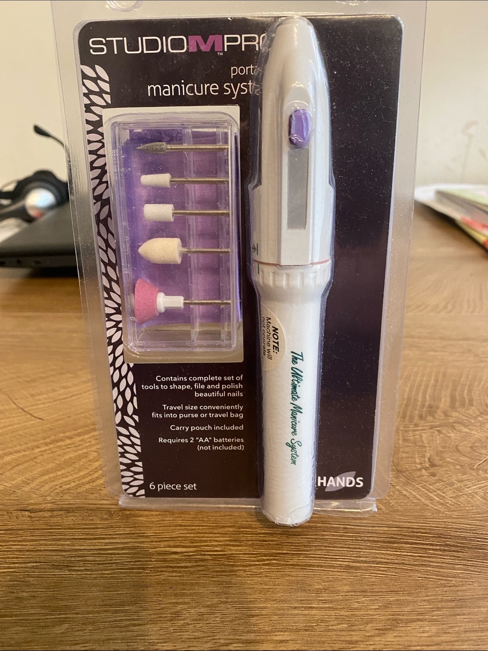 Studio M White and Purple Portable Manicure System